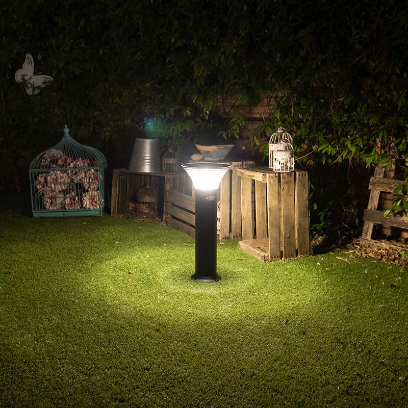 Baliza Solar Exterior LED, 3 Colores de Luz, Altura 60cm