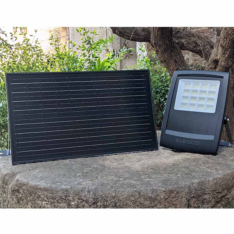 Farola Solar 150W ELEDCO, Sensor de Movimiento, Control Remoto, Luz Neutra  4000K, Autonomía 8-15 Horas